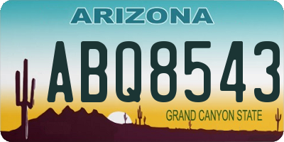 AZ license plate ABQ8543