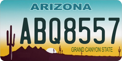 AZ license plate ABQ8557