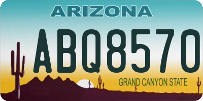AZ license plate ABQ8570