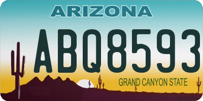 AZ license plate ABQ8593