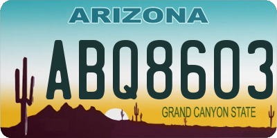 AZ license plate ABQ8603