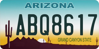 AZ license plate ABQ8617