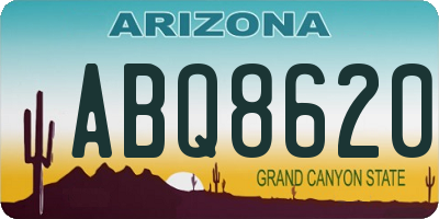 AZ license plate ABQ8620