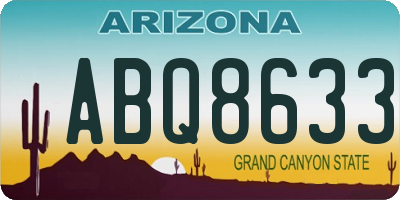 AZ license plate ABQ8633