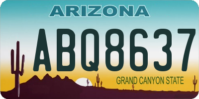 AZ license plate ABQ8637