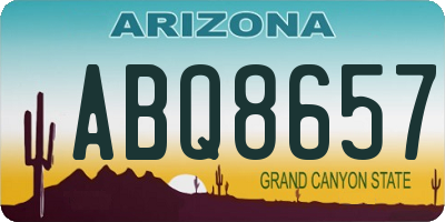 AZ license plate ABQ8657