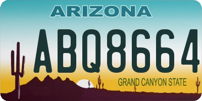 AZ license plate ABQ8664