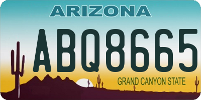 AZ license plate ABQ8665