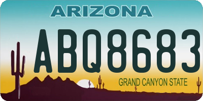 AZ license plate ABQ8683