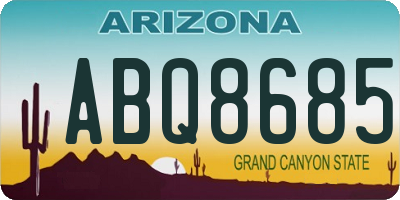 AZ license plate ABQ8685