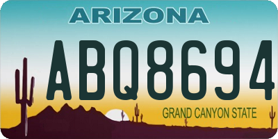 AZ license plate ABQ8694