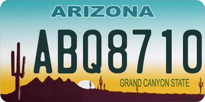 AZ license plate ABQ8710