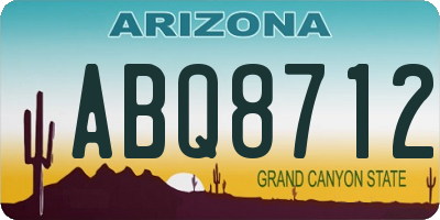 AZ license plate ABQ8712