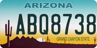 AZ license plate ABQ8738