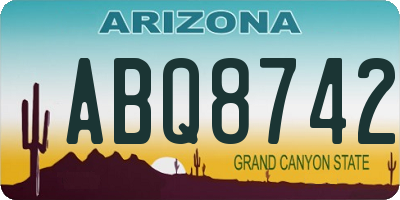AZ license plate ABQ8742