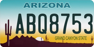 AZ license plate ABQ8753