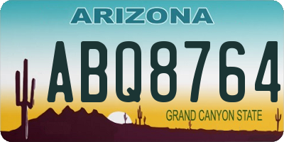 AZ license plate ABQ8764