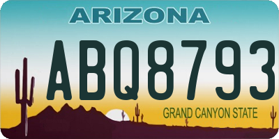 AZ license plate ABQ8793