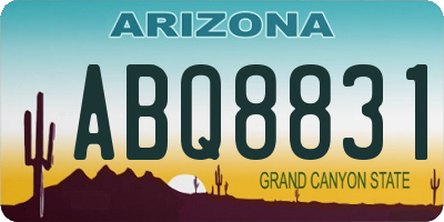 AZ license plate ABQ8831