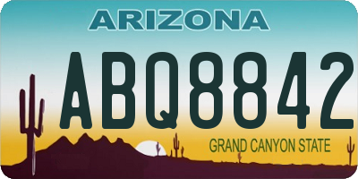 AZ license plate ABQ8842
