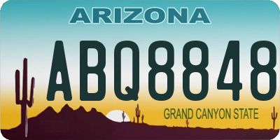 AZ license plate ABQ8848