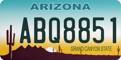 AZ license plate ABQ8851