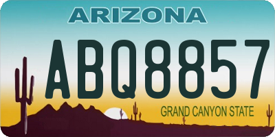 AZ license plate ABQ8857