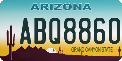 AZ license plate ABQ8860