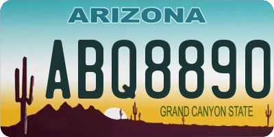 AZ license plate ABQ8890