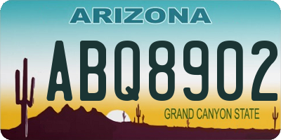 AZ license plate ABQ8902