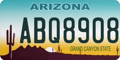 AZ license plate ABQ8908