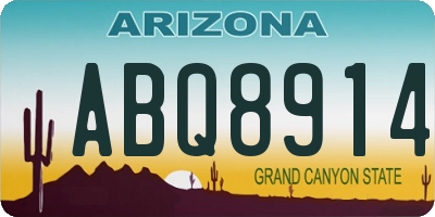 AZ license plate ABQ8914