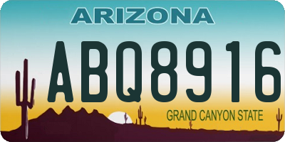 AZ license plate ABQ8916