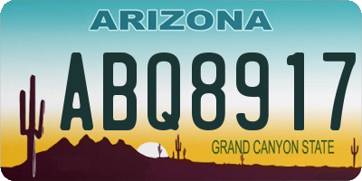 AZ license plate ABQ8917