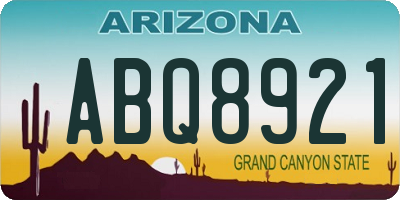 AZ license plate ABQ8921