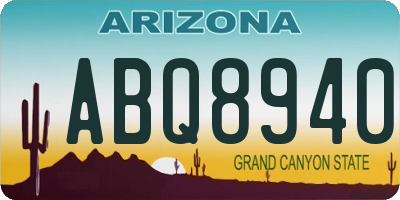 AZ license plate ABQ8940
