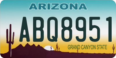 AZ license plate ABQ8951