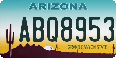 AZ license plate ABQ8953