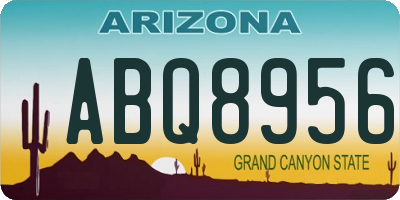 AZ license plate ABQ8956