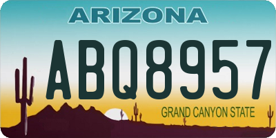 AZ license plate ABQ8957