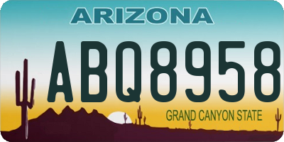 AZ license plate ABQ8958