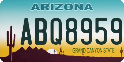 AZ license plate ABQ8959