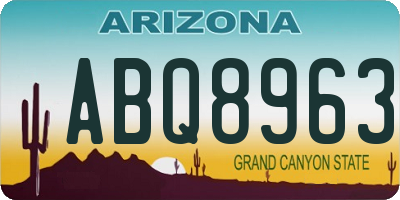 AZ license plate ABQ8963