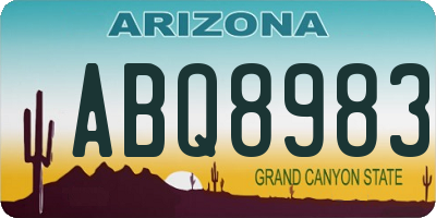 AZ license plate ABQ8983