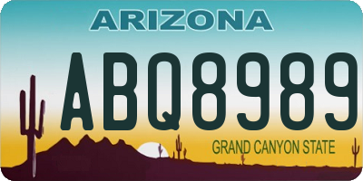 AZ license plate ABQ8989