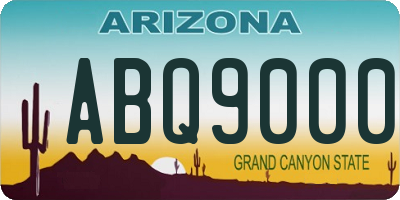 AZ license plate ABQ9000