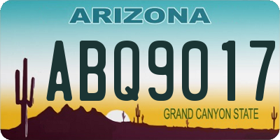 AZ license plate ABQ9017