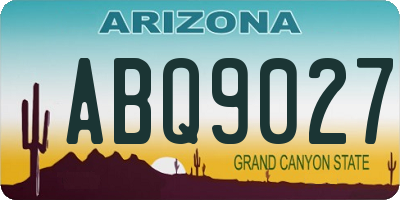 AZ license plate ABQ9027