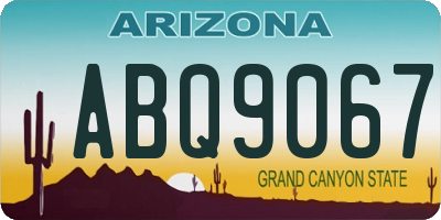 AZ license plate ABQ9067