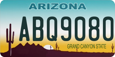 AZ license plate ABQ9080
